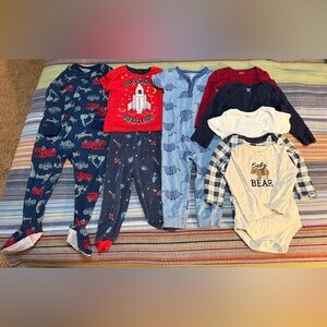 24M Boys Pajama + Cozy Wear Bundle (9 Pieces)